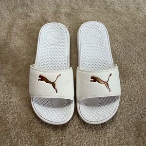 Puma White Slides Size 9